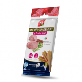Дентални лакомства за здрав стомах N&D Dog Dental Treat Digestion Adult Mini  за кучета от дребни породи с киноа, агнешко, фенел, мента и артишок 60 гр
